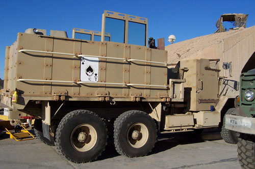 The modern “Ace of Spades”, a modified M923 deployed during Operation IRAQI FREEDOM with an installed Livermore gun circa 2007. Part of the research collection of the U.S. Army Transportation Museum.