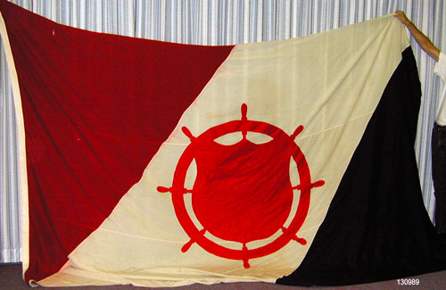 The Army Transport Service flag which flew over New York Port of Embarkation during World War II.  Part of the collection of the U.S. Army Transportation Museum.