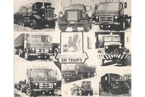 Collage of 10 different trucks utilized by 28th Transportation Battalion, 37th Transportation Group in Germany during the mid1970s.   Part of the research collection of the U.S. Army Transportation Museum.