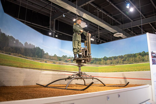 The HZ-1 Aerocycle was tested at Fort Eustis in 1956 and the only remaining one of the 12 ordered by the Army is on display at the U.S. Transportation Museum.