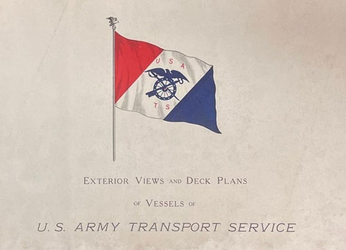Cover page from the 1912 Army Transport Service vessel catalog