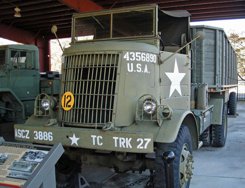 Federal Cab over Engine (COE) 4-5 ton Truck and Trailer was a primary truck during World War II.  This actual truck was used by the 3886th Transportation Company for a period.