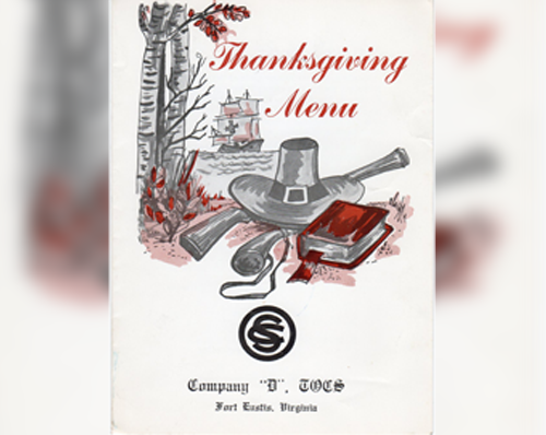 Thankgiving Dinner Program for Officer Candidate Company D from 1966.