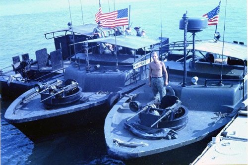 Patrol Boat River (PBR) Mark II assigned to 458th Transportation Company in Vietnam in 1969. A recently restored PBR can been seem on display at the U.S. Army Transportation Museum.