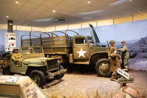 The Red Ball Express diorama at the U.S. Army Transportation Museum depicts this critical effort by the new Transportation Corps in France during World War II.