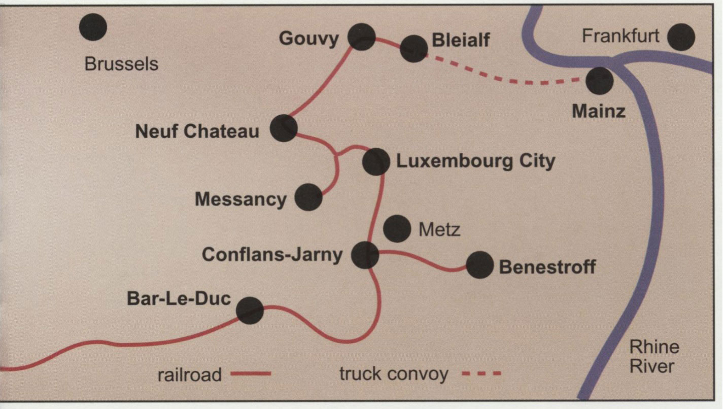 The route of the 718th Railways locations and Depots.