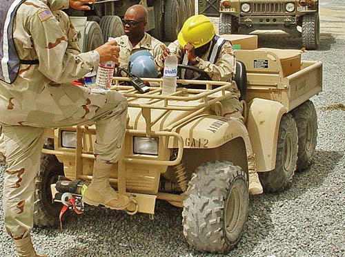 John Deere M-Gator used in a deseret Area of Operations. 