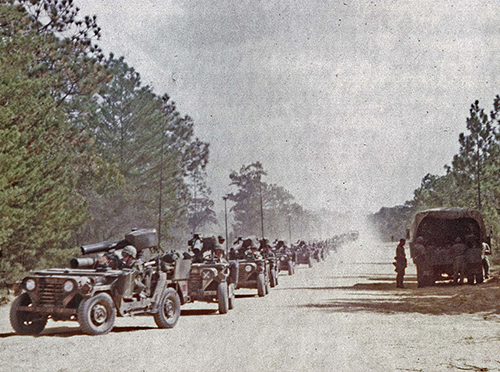 A convoy of MUTT's in a field exercise.