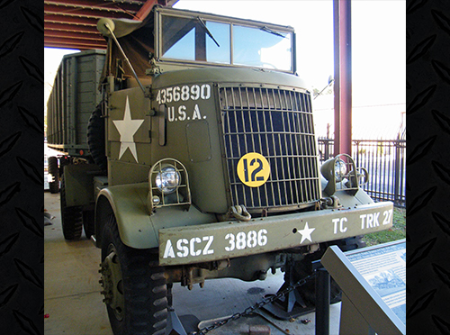 Front view of the tractor and trailer.