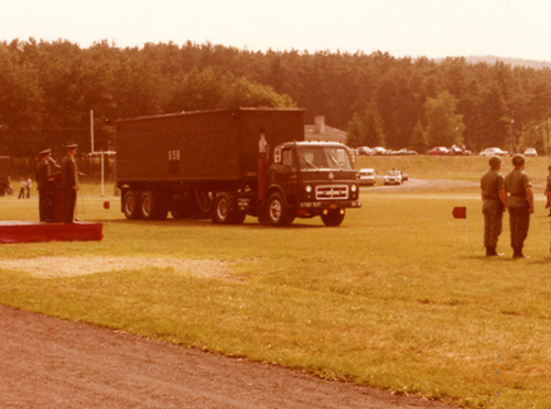 DCO-205-H International in a pass and review ceremony.