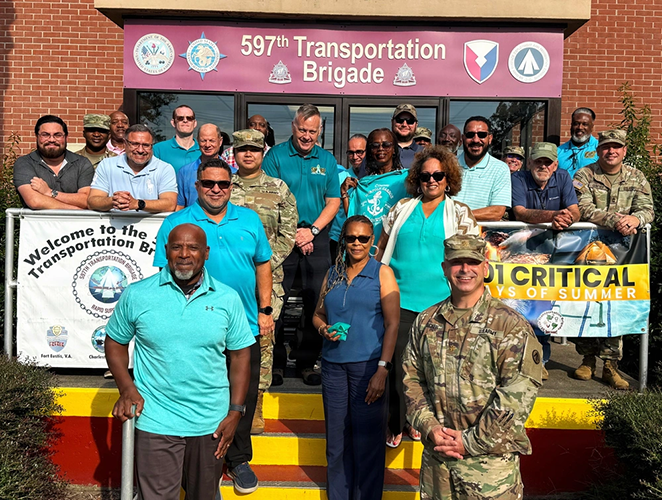  Soldiers and Department of the Army Civilians assigned to the 597th Transportation Brigade.