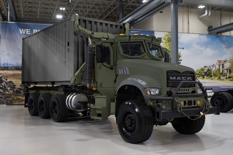 Mack Defense officials say their new prototype will improve fuel economy on the U.S. Army's Common Tactical Truck. (Courtesy: Mack Trucks) to deliver an alternative-propulsion solution for the Common Tactical Truck (CTT) prototype vehicles to the U.S. Army for testing. (Courtesy: Mack Trucks)