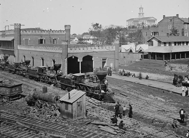 Railroad Hub in Nashville, Tennessee during the Civil War.