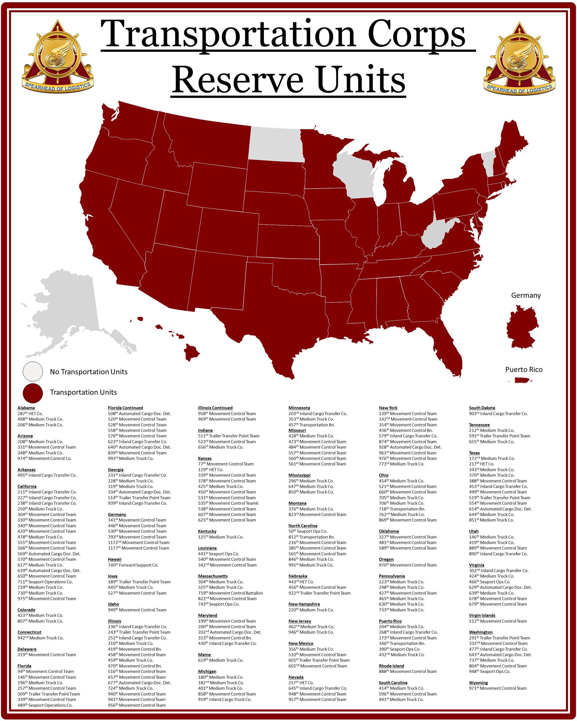 88A Officer locations for U.S. Army Reserve